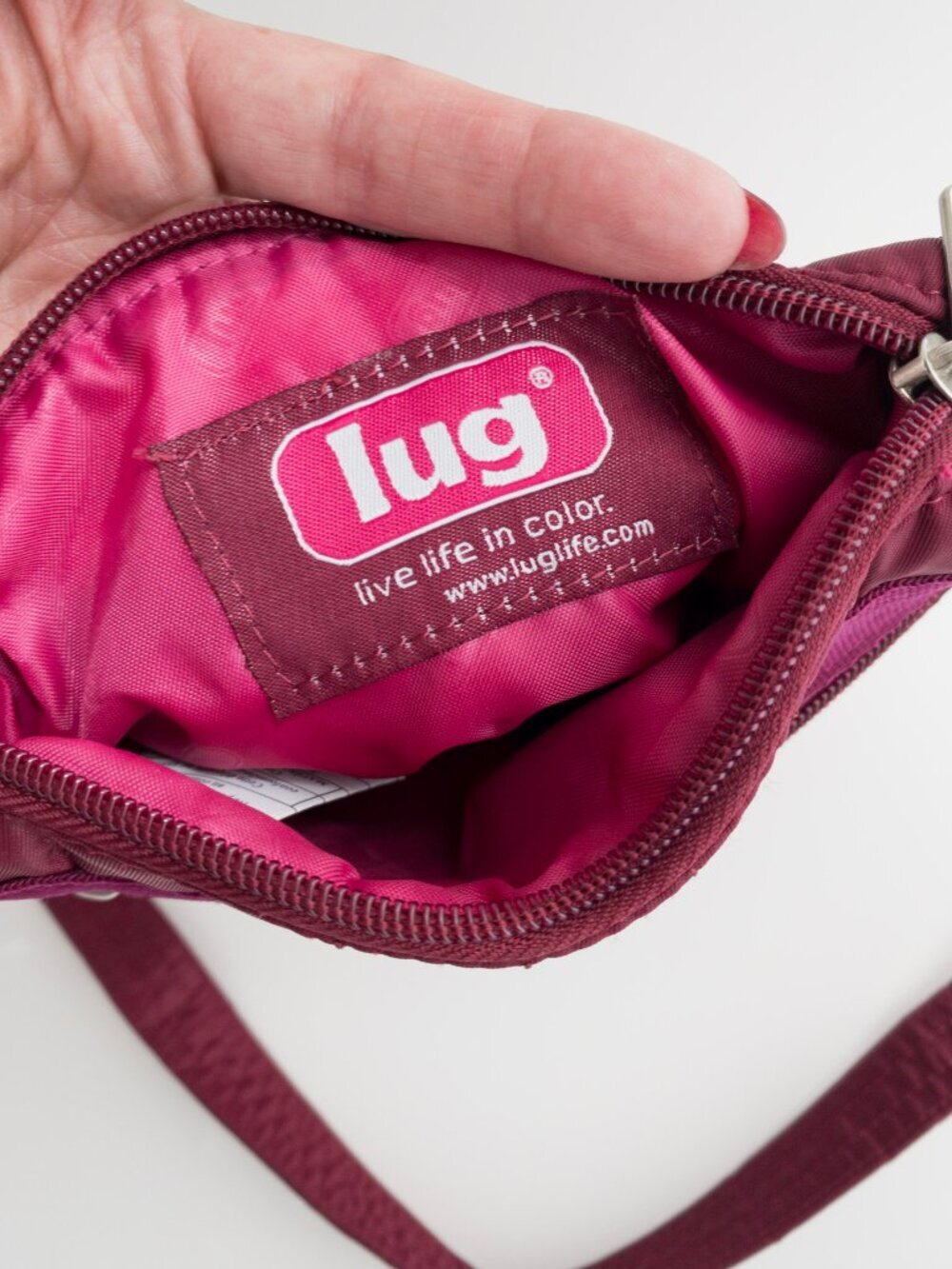 Lug Skipper Quilted Crossbody Bag Cranberry Wine Travel Organizer - Picture 14 of 17